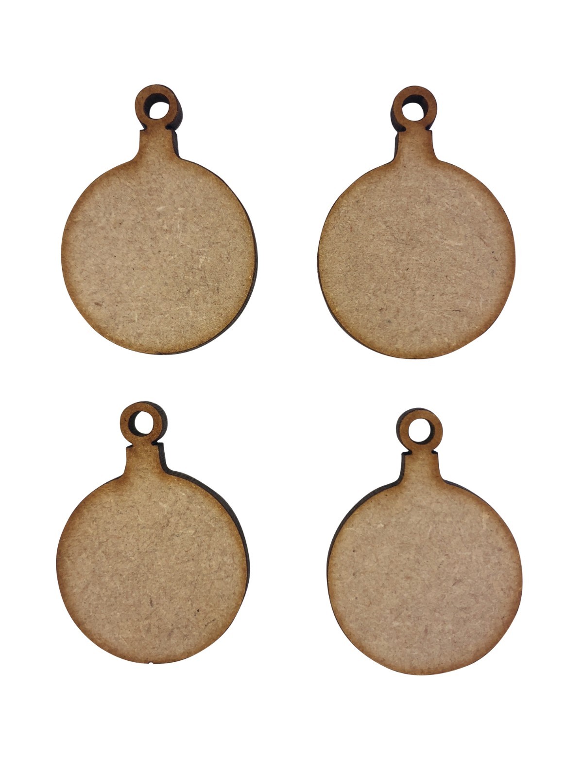12x Christmas Baubles 4cm Wood Craft Embelishments Laser Cut Shape MDF