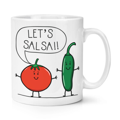 Gift Base Let's Salsa Chilli Peppers 10oz Kaffeebecher Tasse Keramik Weiß