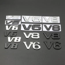 3D Metal V6 V8 Emblem Car Rear Trunk Sidd Body Badge Sport Racing Sticker Decal