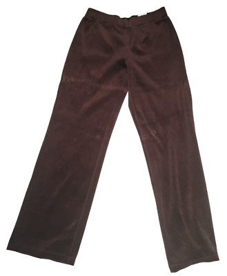 Vintage FASHION BUG Velvet Pull-on Pants Brown Elastic Waist Stretch Size Small
