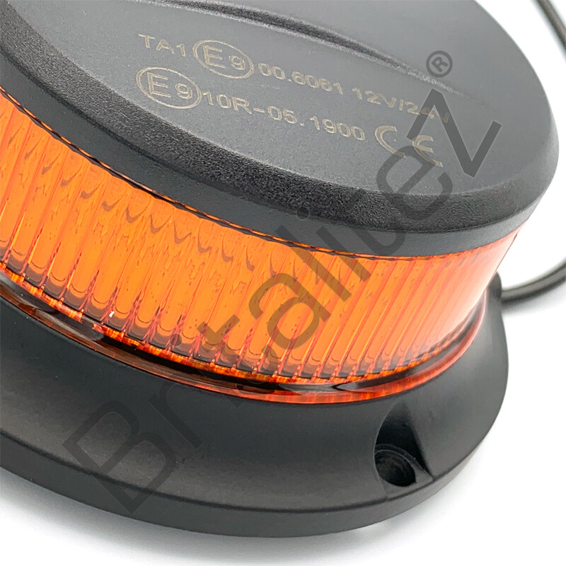 Lampeggiante LED LAP Compatto ECE R65 – Ambra/arancio 12/24v – Fissaggio Singolo
