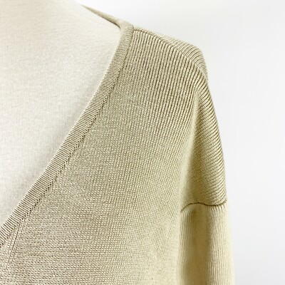 DONCASTER Large Silk STRETCH Cardigan Sweater Beige Tan | eBay
