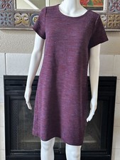 Ann Taylor Loft Purple/Blue Knit Blend Tunic Sweater Dress Size Medium