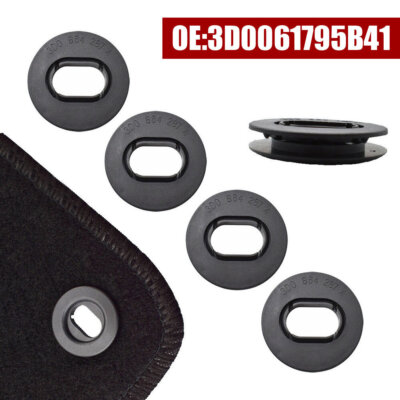 4Sets Car Floor Mat Fastener Clips Fixing Grips Carpet Oval Clamps For VW SKODA