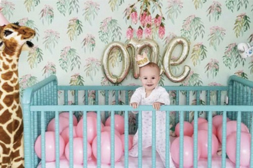 "ONE" FIRST BIRTHDAY ANNIVERSARY UNICORN FOIL LATEX BALLOONS PINK PURPLE 1st - Picture 6 of 12