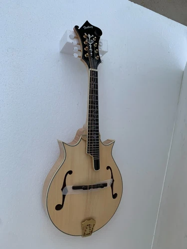 Hand Carved W Style Mandolin, Solid Spruce Top, Solid Flame Maple Body