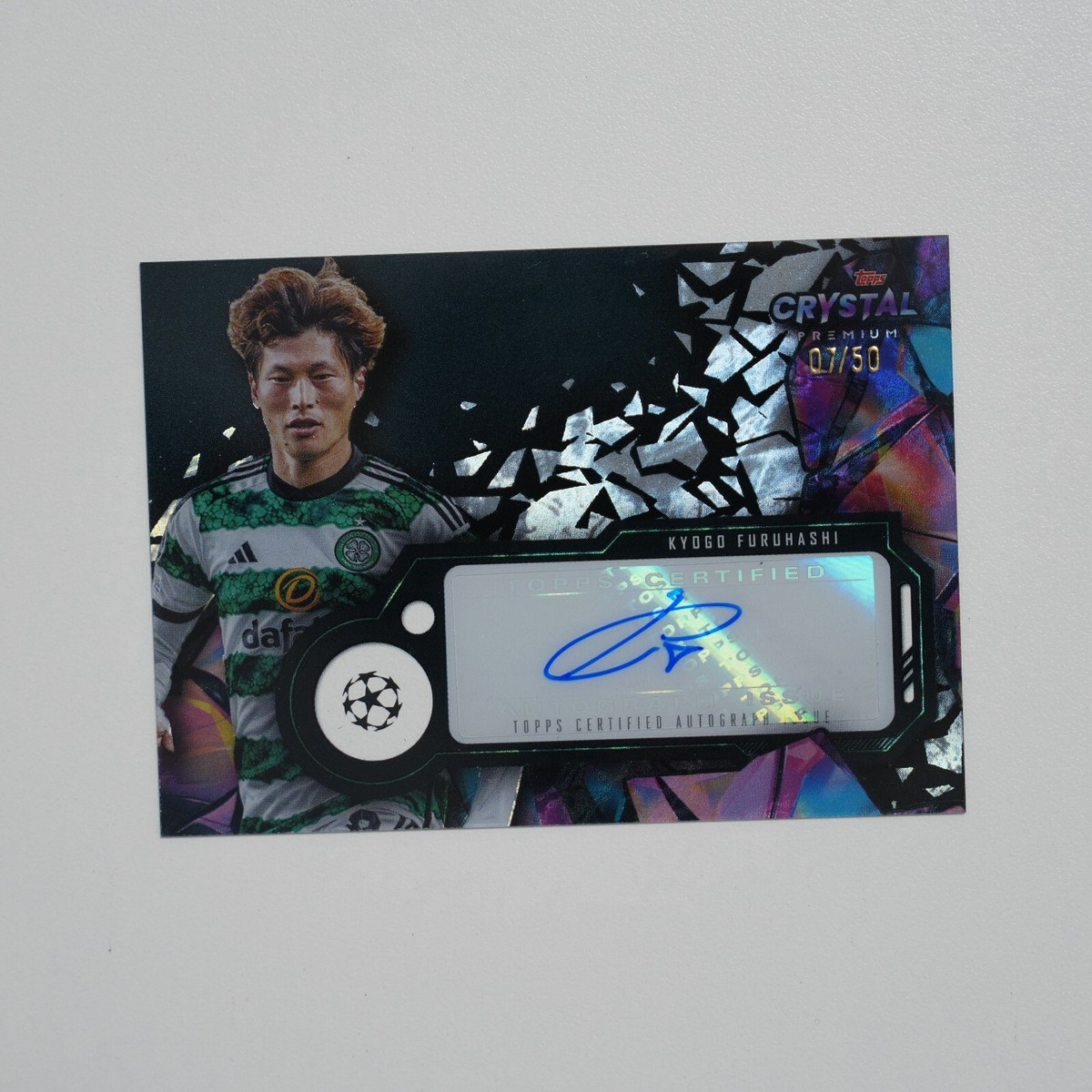 Furuhashi 古桥亨梧 23-24 Finest Autograph 2023-24 Topps Finest UEFA Champions League Auto Card : Kyogo
