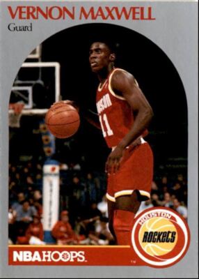 1990-91 Hoops Basketball Card Vernon Maxwell Houston Rockets #126