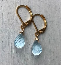  190 SUNDANCE CHARM NATURAL AQUAMARINE HANDCRAFTED EARRINGS ARTISAN JEWELRY