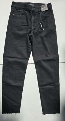 NWT! EXPRESS Size 4R Women's Black Tapered Ankle High Rise Jeans