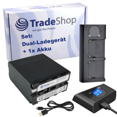 Dual USB-C LCD Ladegerät + Akku 11000mAh für Sony CCD-TRV94(E) CCD-TRV100(E) 