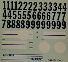 Repro 1/24 Cox Ford GT Decal Set
