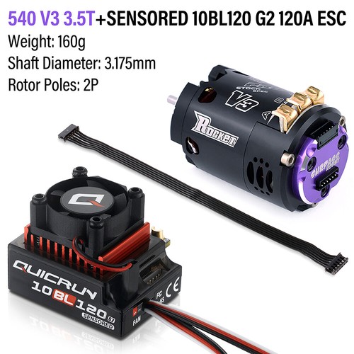 Hobbywing 10BL120 120A ESC 540 V3 Brushless Motor Combo for 1/10 1/12 RC Car - Picture 23 of 33