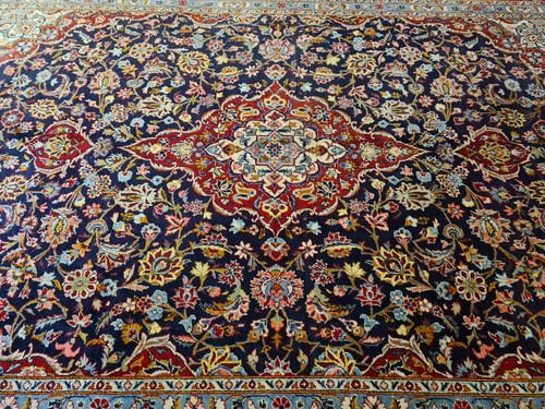 Perserteppich Orientteppich Handgeknüpfter Keshan Teppich 371x279cm - Bild 12 von 22