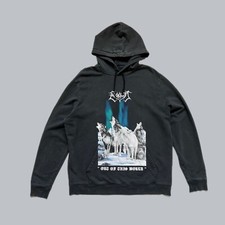 ALLSAINTS Howl Wolf Print Overhead Hoodie in Gray Size L Made in Portugal