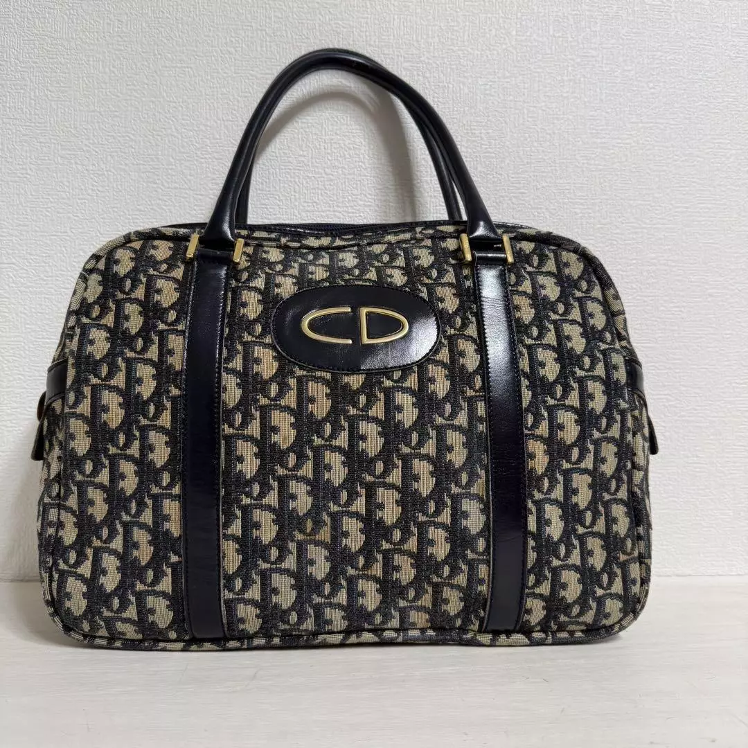 Sac à main trotteur Dior CD logo bleu 24x32x10cm occasion avec usure