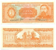 BILLETE PARAGUAY 100 GUARANÍES (1963) VILLAMAYOR-ACOSTA P 199a UNC