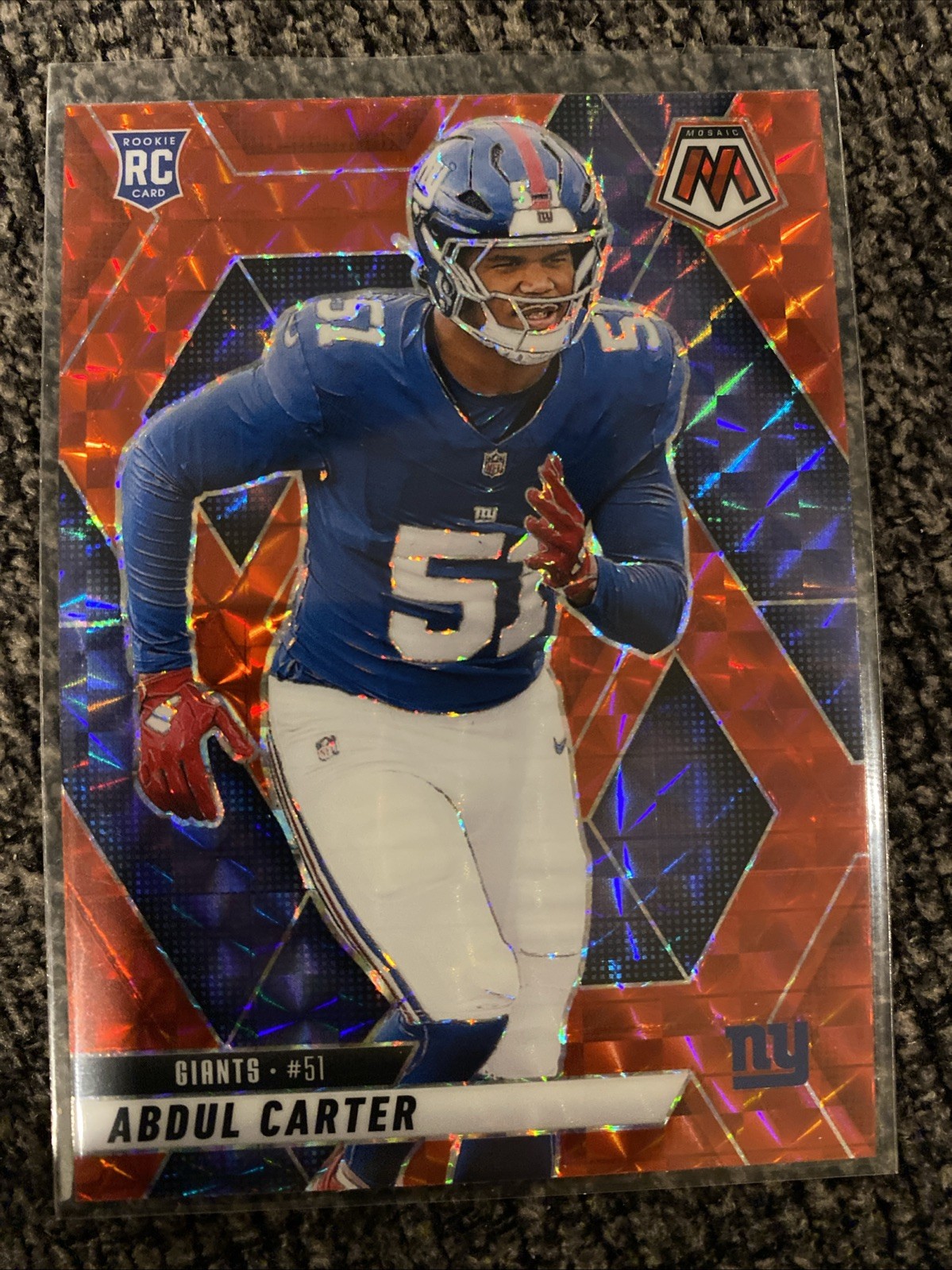 2025 Mosaic Abdul Carter RC Red Prizm Rookie #317 New York Giants Mint 🔥💎🏈
