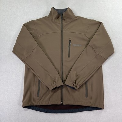 Cloudveil Jacket Mens L Brown Softshell Full Zip Fleece Lined Hiking Outdoor