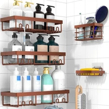 Adhesive Shower Caddy Organizer Shelves Rack - 5 Pack Corner Bathroom Storage