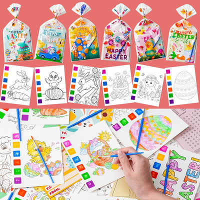 Easter Basket Stuffers Essentials 30 Packs(274Pcs) Mess Free Watercolor Coloring