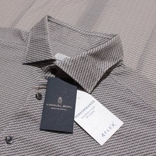 Emanuel Berg NWT Byron Casual Button Down Shirt Size 43 17 L/XL Modern in Gray
