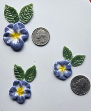 COE 96 Fusible Glass Flowers Pansy and Leaves for Your Fused Glass Projects