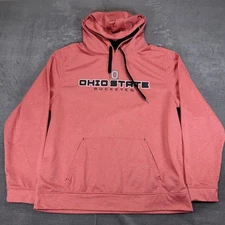 J America Ohio State Buckeyes Hoodie Red Heathered Polyester X Large Men