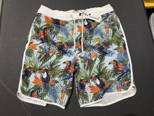 NWT MEN'S JOHNNIE-O AVENTURA SWIM TRUNKS, SIZE: S, COLOR: PALM M9.14 