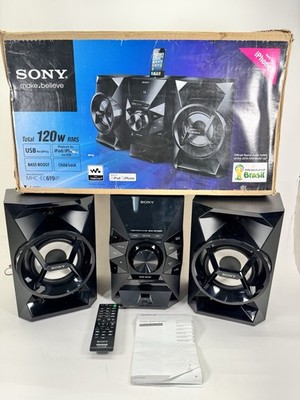 CD BROKEN* Sony MHC-EC619iP HiFi Home Audio Receiver and Speaker System With Box