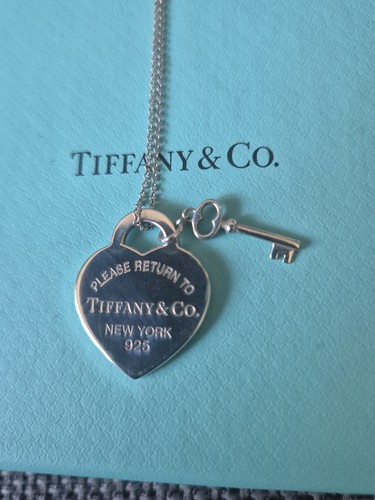 Tiffany Sterling Silver Heart and Key Ag925 (engraved "C")