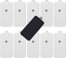 10-Pack Large TENS Electrode Pads - 3.5Mm Snap Connectors - High Conductivity,