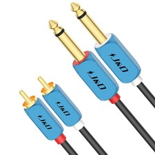 RCA to 1/4 Cable, 2x6.35mm TS to Dual RCA Stereo Audio Interconnect Cable, Go...