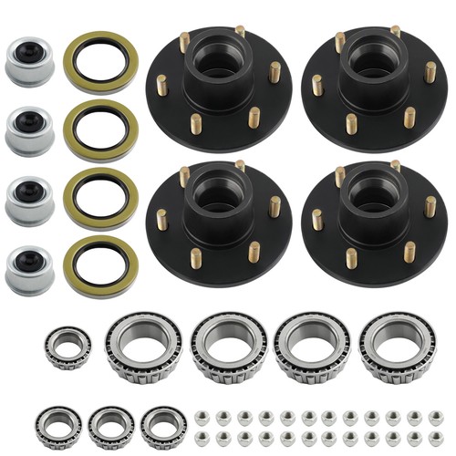 4x Mobile Home Trailer Hub 6000# Axle Convert 6 Lug 6x5.5 Idler Bearings