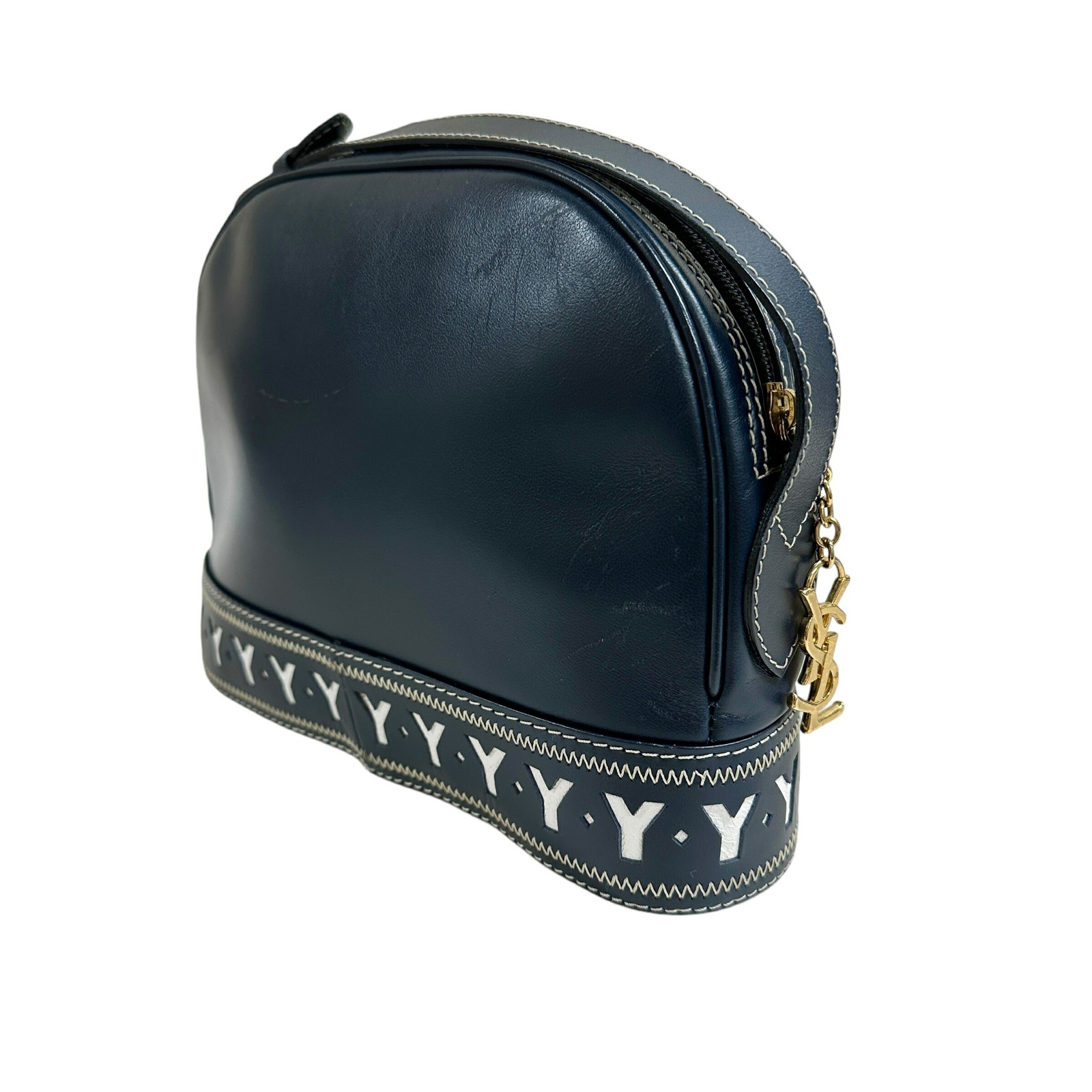 Borsa a tracolla Y0723 Yves Saint Laurent in pelle navy usata