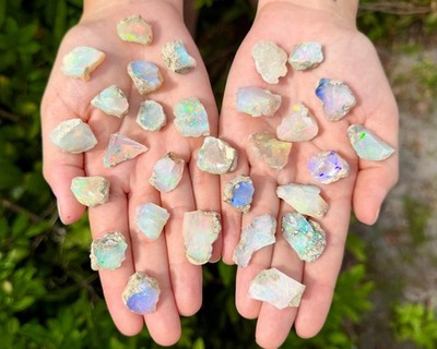Natural Ethiopian Opal Rough Crystals, AA Grade Raw Opal Specimens - Choose Size