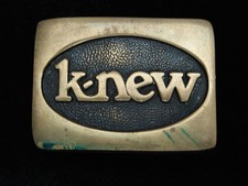 QJ09142 VINTAGE 1978 K-KNEW SOLID BRASS BTS BELT BUCKLE