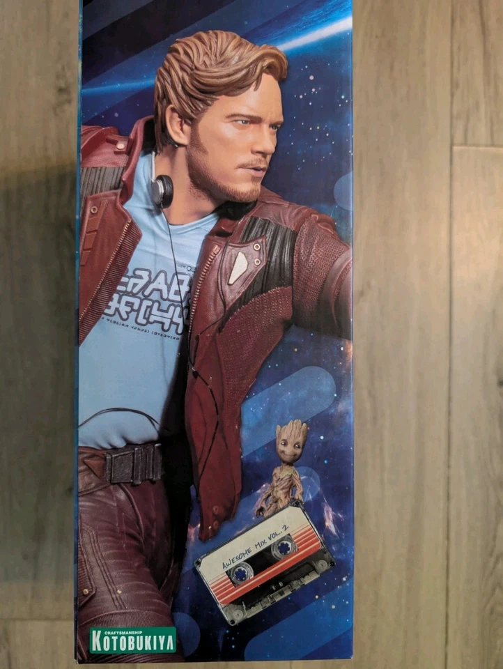 Kotobukiya Guardians Galaxy Vol. 2 Star-Lord with Groot ArtFX Statue - Used Foto 3 de 4