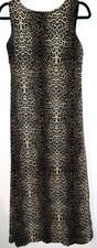 Virgo Womens Leopard Print Cheetah Maxi Long Dress Lined Sleeveless Zip Size 10