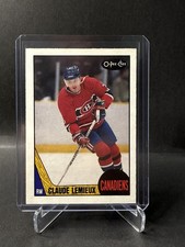 1987-88  O Pee Chee CLAUDE LEMIEUX Rookie Card #227. Canadiens. rookie card picture