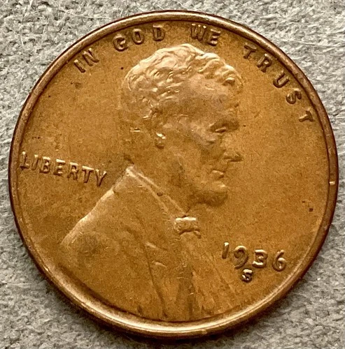 1936-S  Lincoln Wheat Cent - [AU]  About Uncirculated - High Grade ~ B669