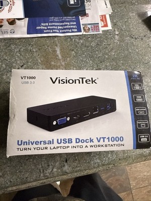 VisionTek VT1000 Dual Display USB 3.0 Docking Station NEW