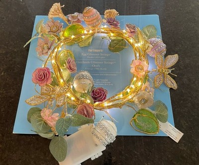 PIER 1 Egg GLIMMER STRINGS EASTER GARLAND~Butterfly~10 FT LONG~LED LIGHTS~ NEW!!