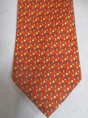 COMO HOUSE italy  pink rino rhinocero print  mens silk tie  Patterned 3.25'' wide