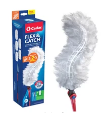 O-Cedar Flex & Catch Dusting Kit 3ft Extendable Handle 5 Refills Heavy Duty