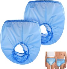 2 Pack Adult Incontinence Pants TPU Waterproof Diaper Cover, Plastic ...