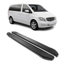 Alu Schweller Trittbretter für Mercedes Vito Viano W639 2003-2014 L1 Schwarz