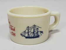 OLD SPICE Shaving Mug SHIP GRAND TURK SALEM 1786 - Vintage Glass Shulton 2.25"