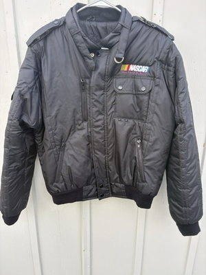 #ad Vintage 90s NASCAR Dunbrooke Upstream Bomber Jacket Black Where Legends Are Born $65.00
