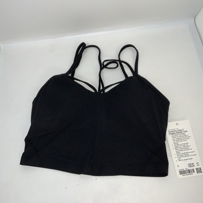 Lululemon Align geripptes Träger-Tanktop schwarz Größe UK 12 US 8 neu mit Etikett